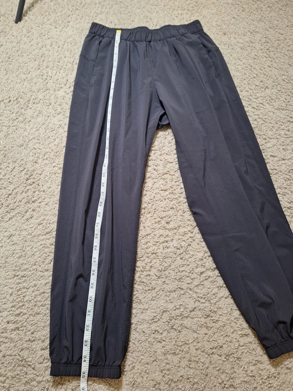 Lululemon Stretch High Rise Black Gray Athleisure Joggers Pant Size 8